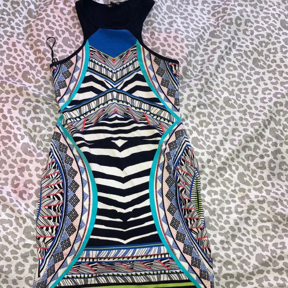 Multi Print Sleeveless Mini Dress